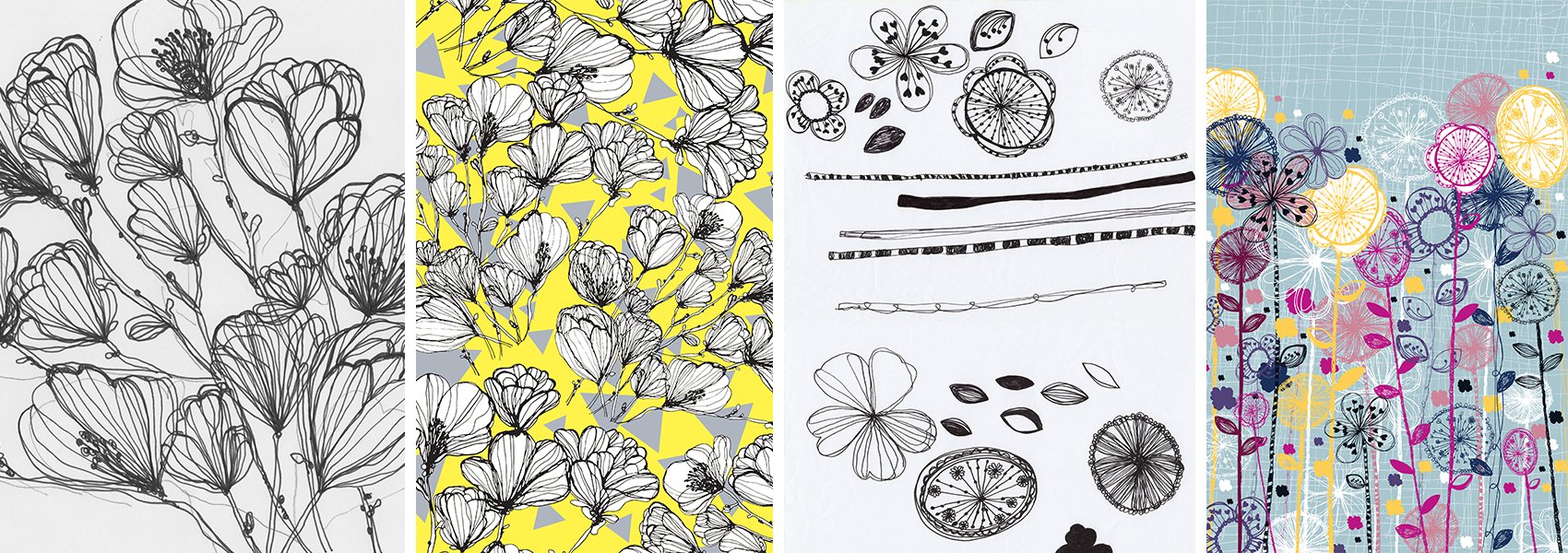 MIID FLORALMASTERCLASS DRAWINGS DESIGNS COLLAGE Florals + Nature: A Design Masterclass (80% OFF)