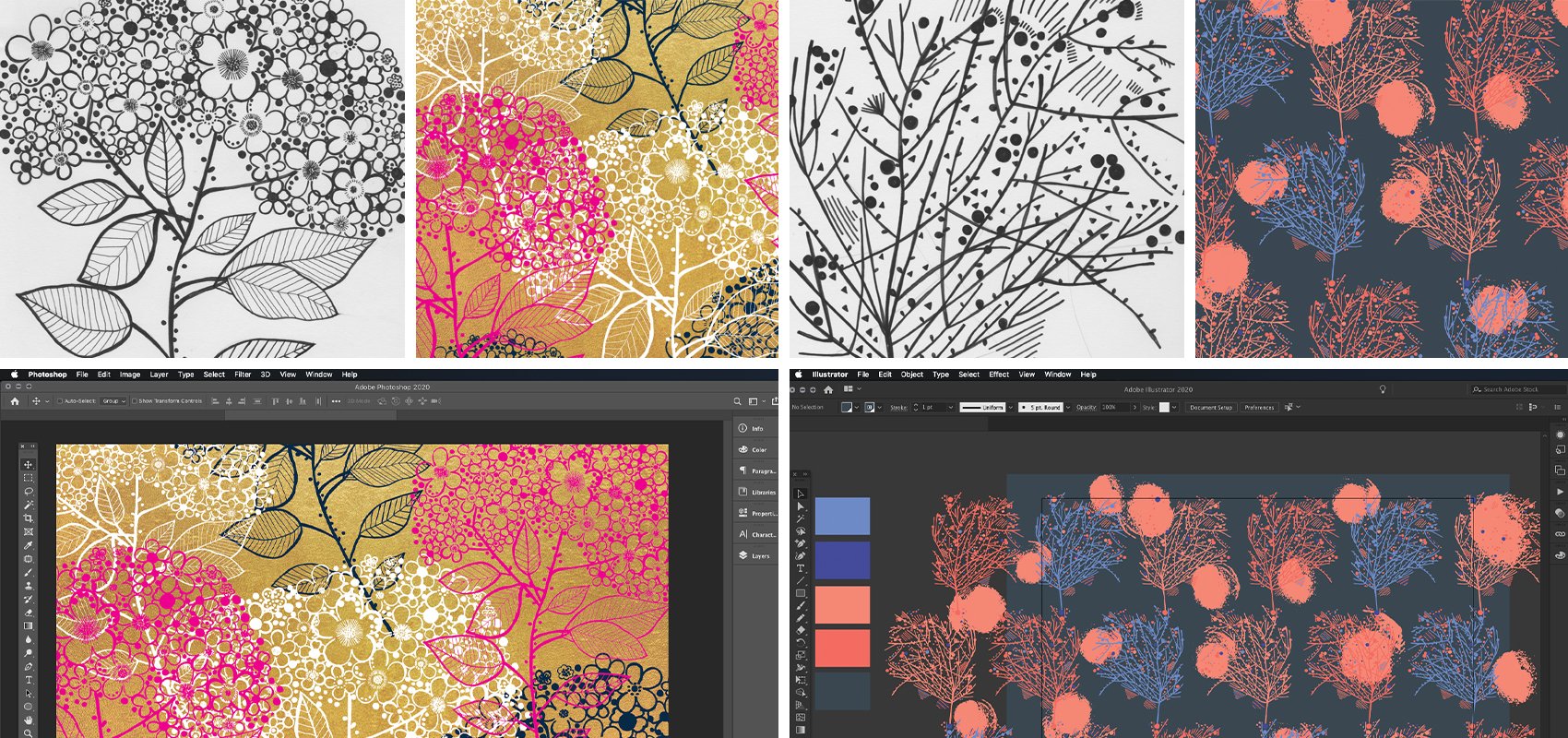 MIID FLORALMASTERCLASS ILLPS COLLAGE Florals + Nature: A Design Masterclass (80% OFF)